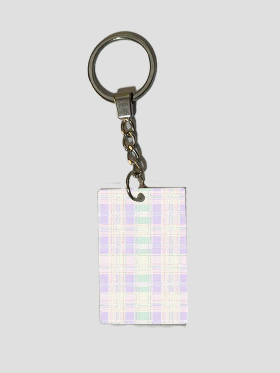 Pastel Plaid Keychain