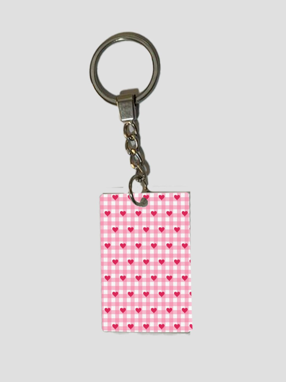 Gingham Hearts Keychain