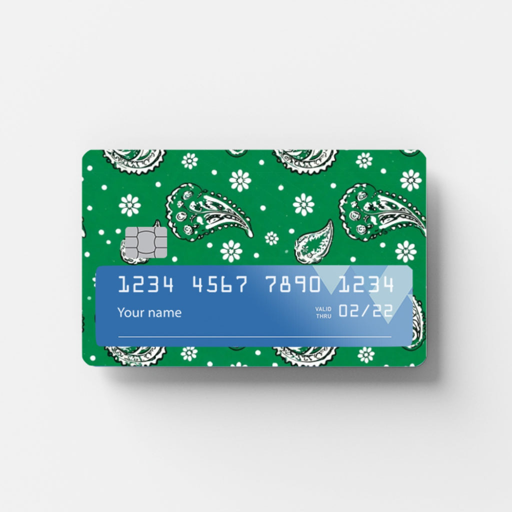 Emerald Paisley Credit Card Sticker