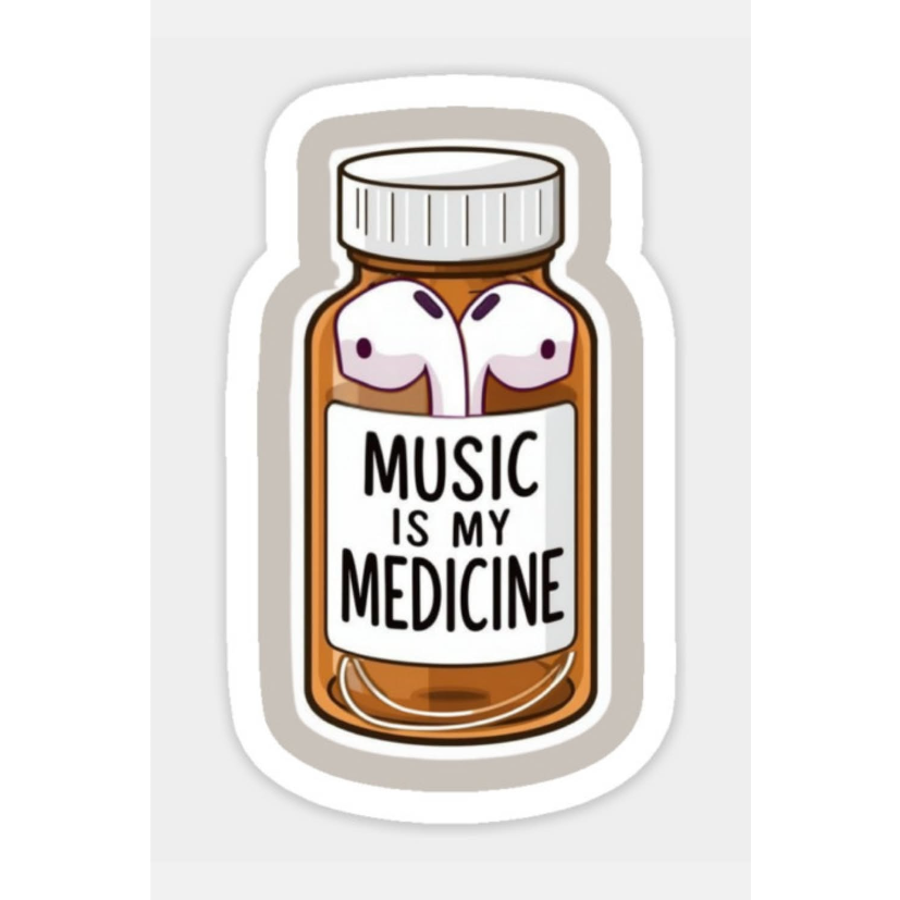 music is my medicine Laptop Sticker
