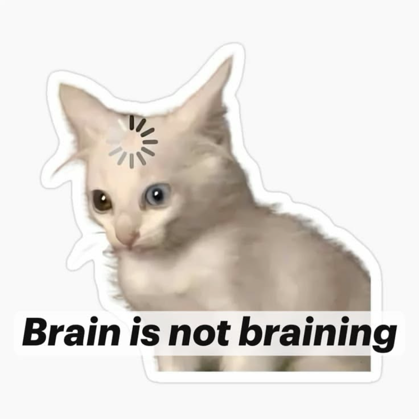 brain is not braining Laptop Sticker