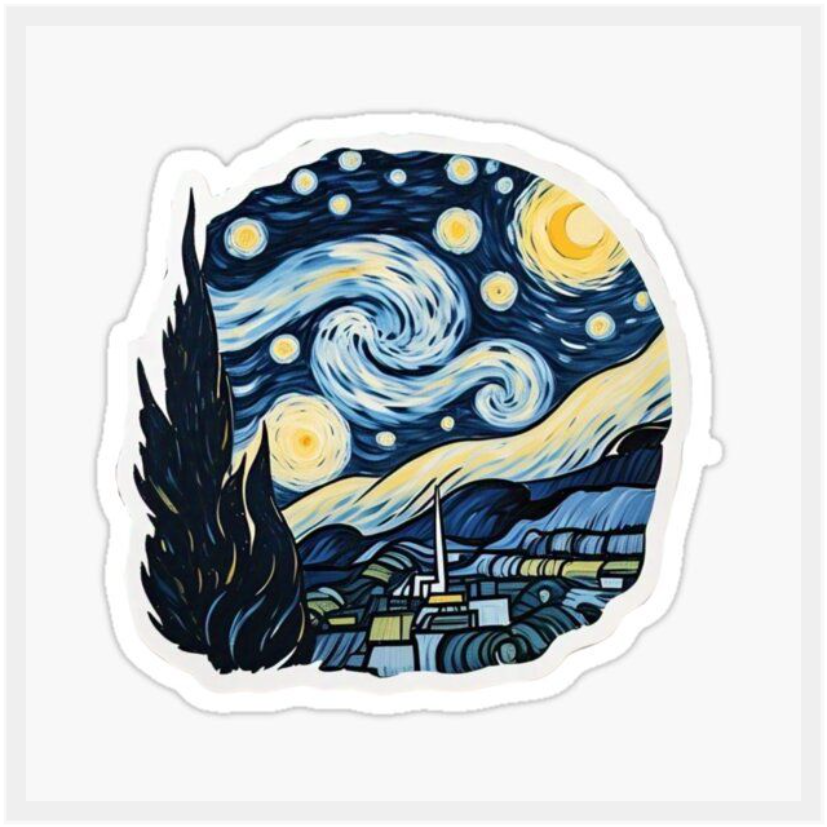 starry night Laptop Sticker