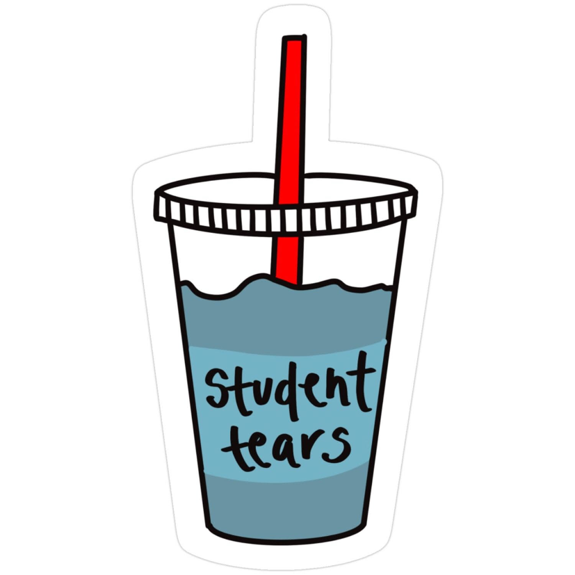 students tears Laptop Sticker