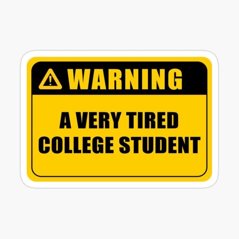 very tired college student Laptop Sticker