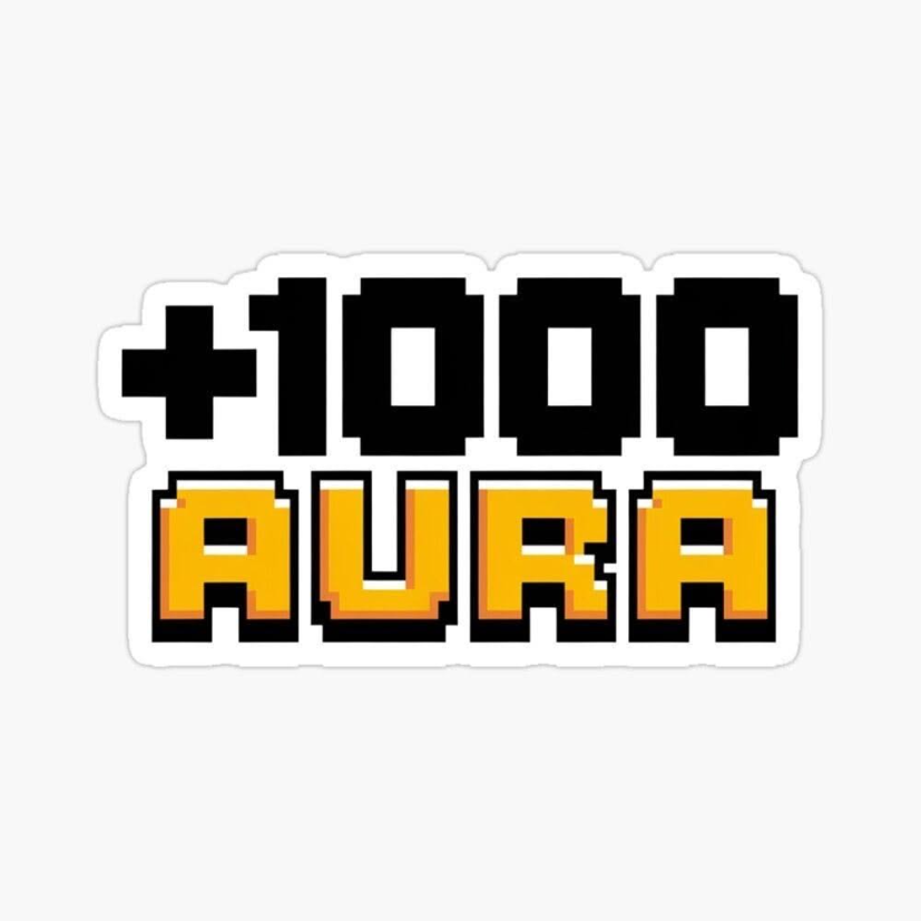 +1000 aura Laptop Sticker
