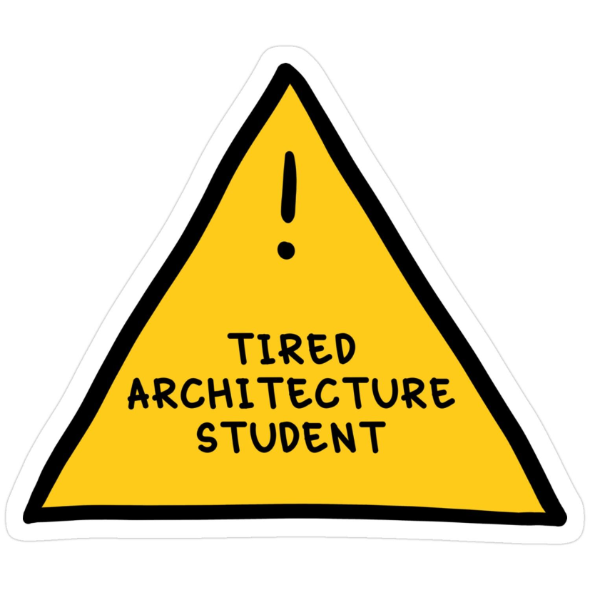 tired arch student Laptop Sticker