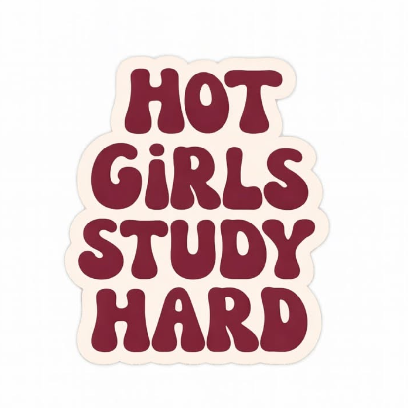 hot girls study hard Laptop Sticker