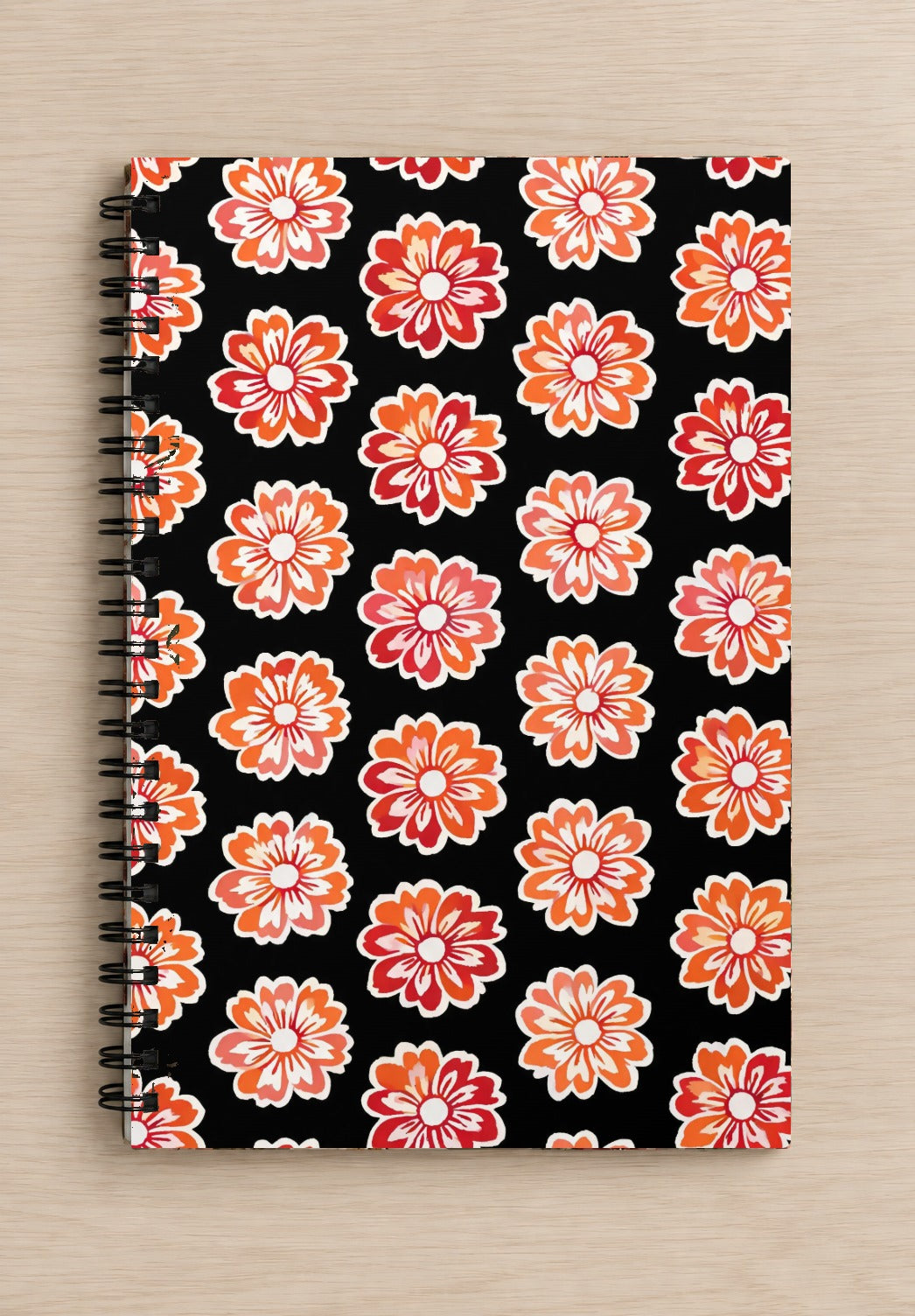 Orange Flowery Notebook