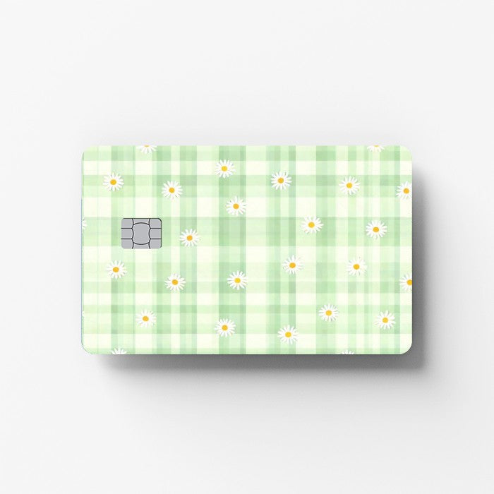 Sage Gingham Credit Card Sticker