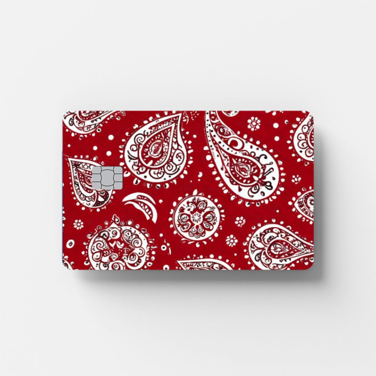 Red Paisley Credit Card Sticker