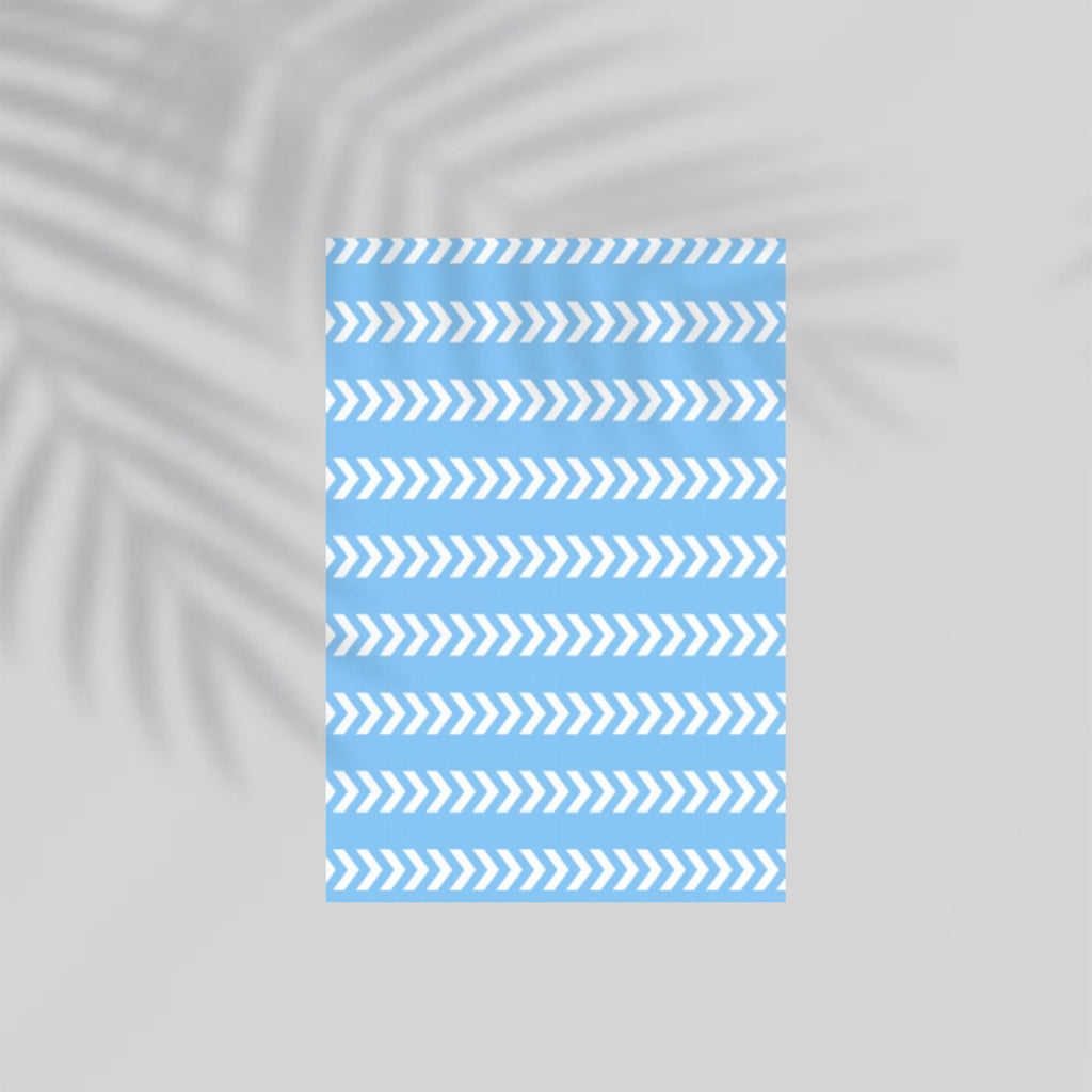 Blue-White Arrows Paper Poster