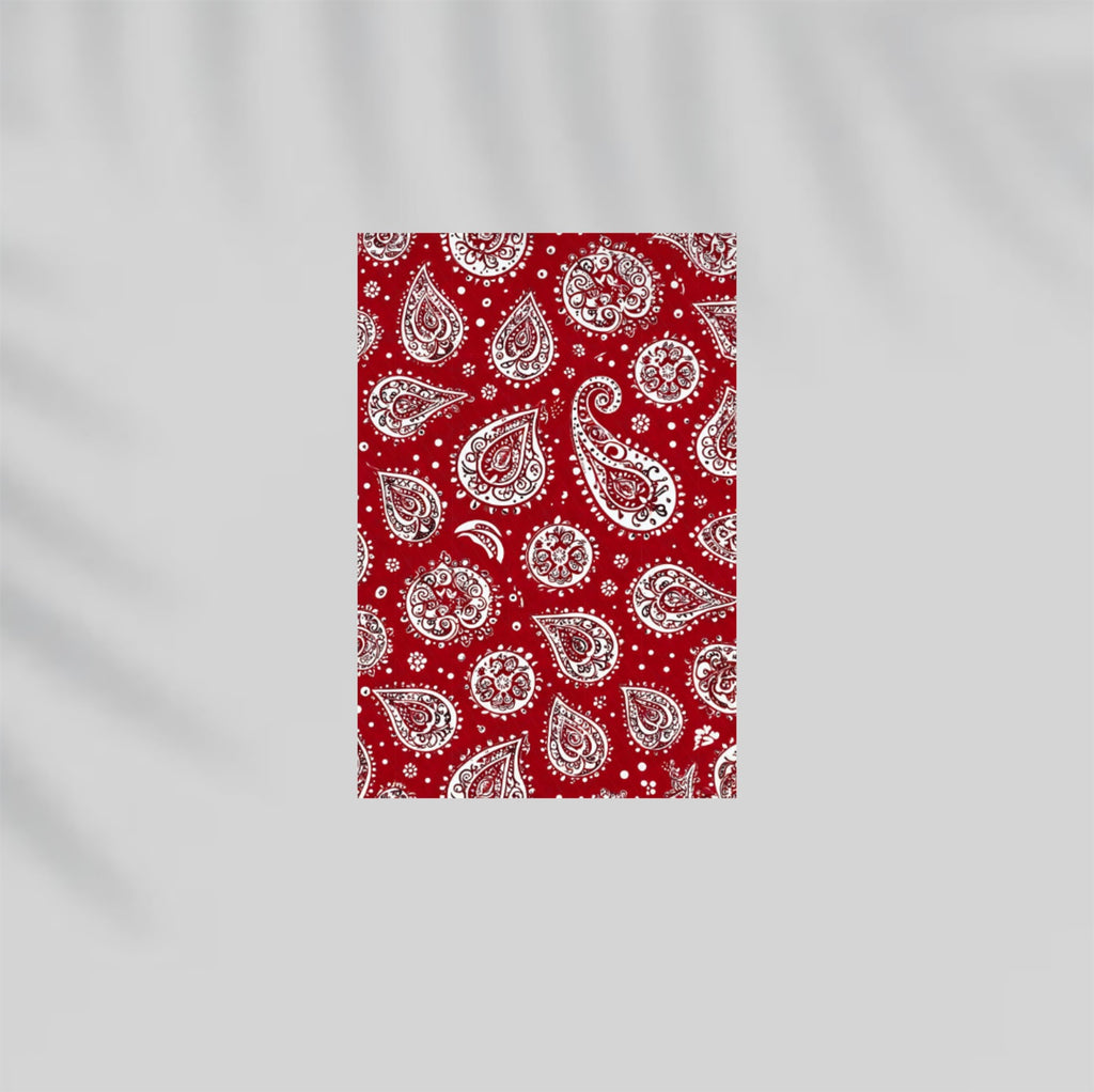 Red Paisley Paper Poster