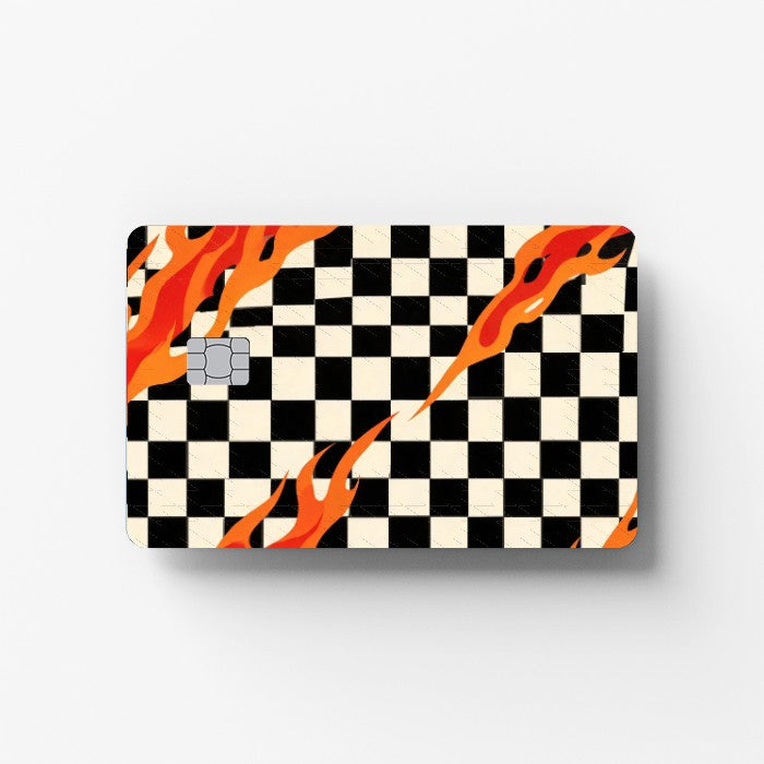 Checker Flame Credit Card Sticker