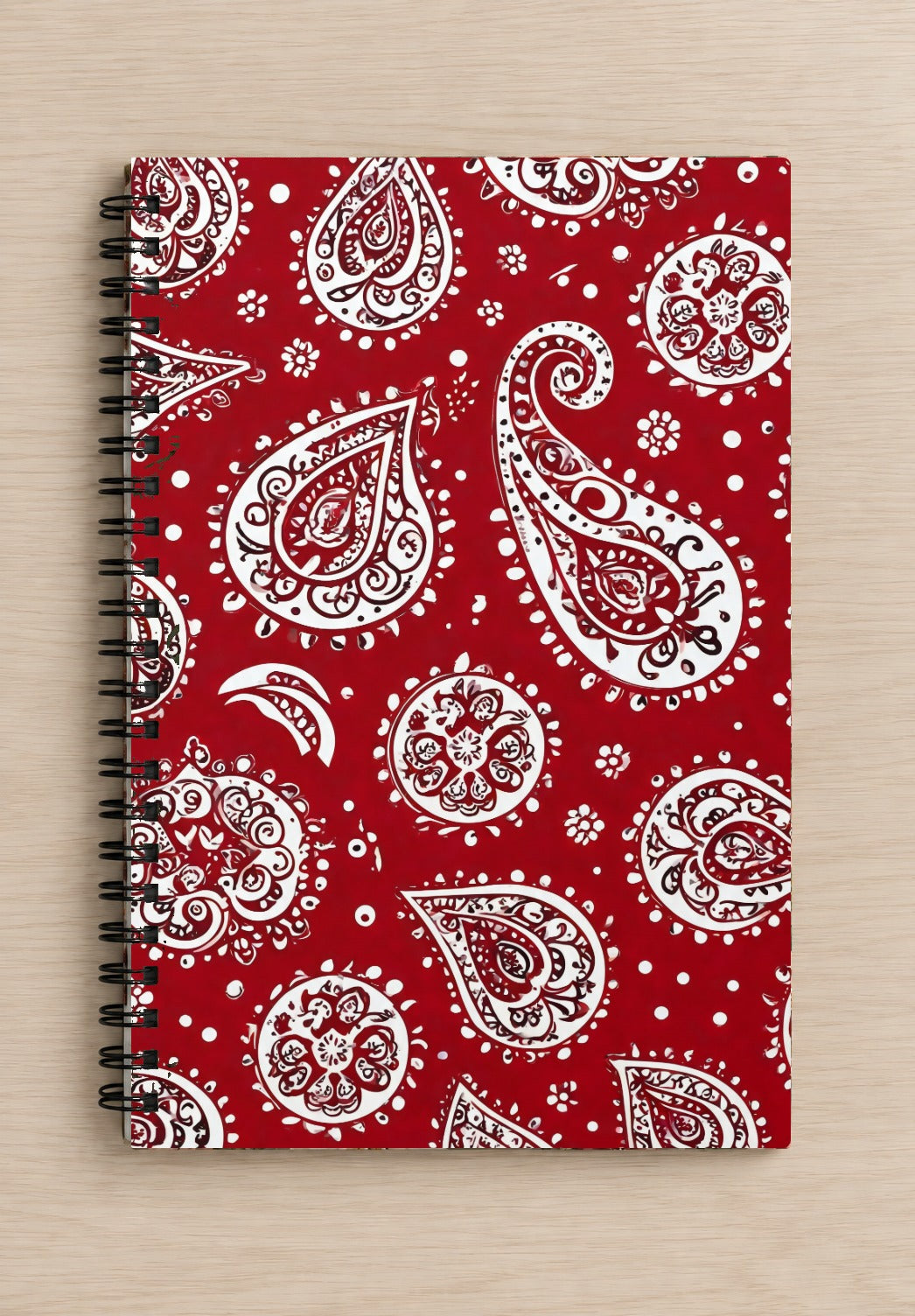 Red Paisley Notebook