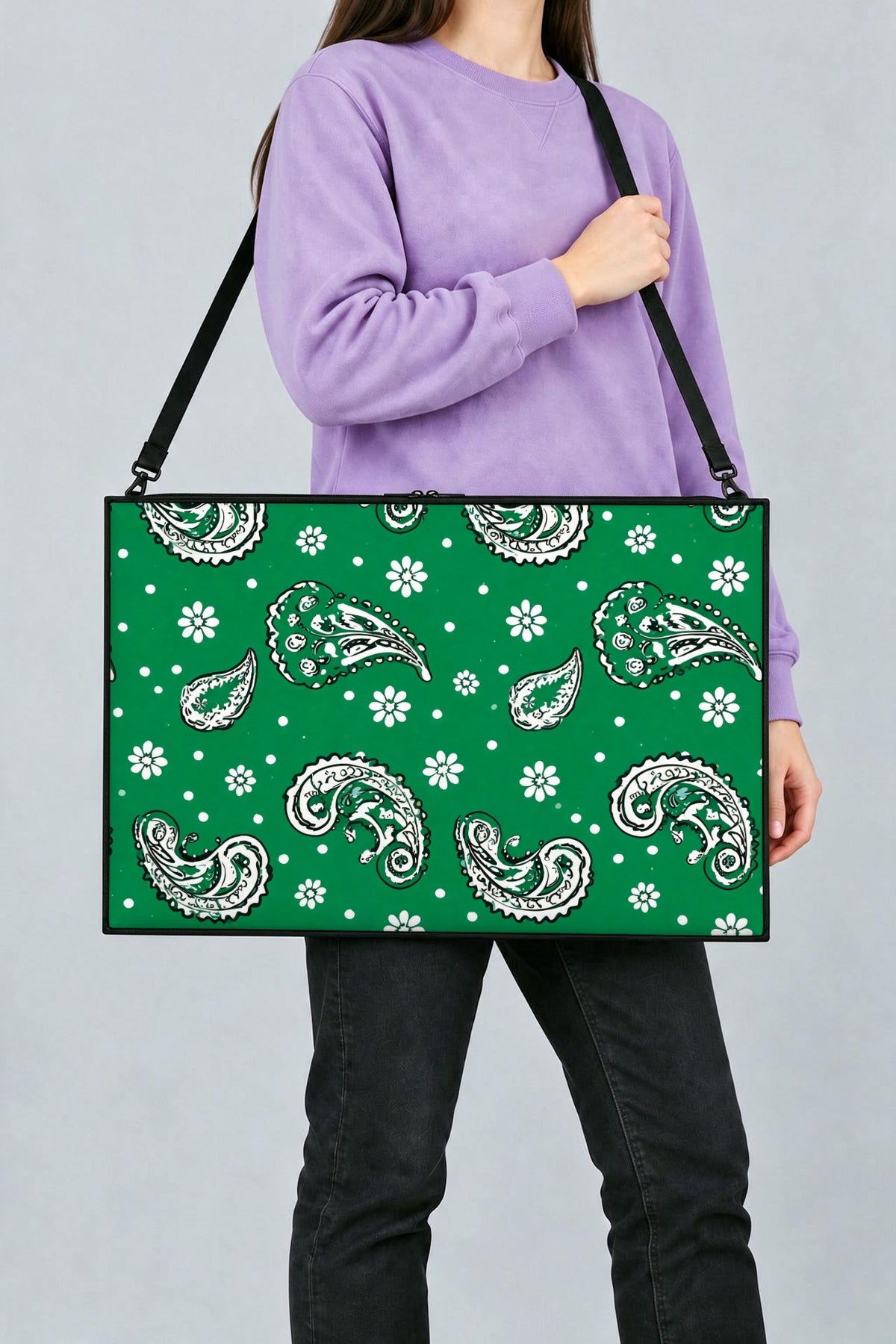 Emerald Paisley Art Bag