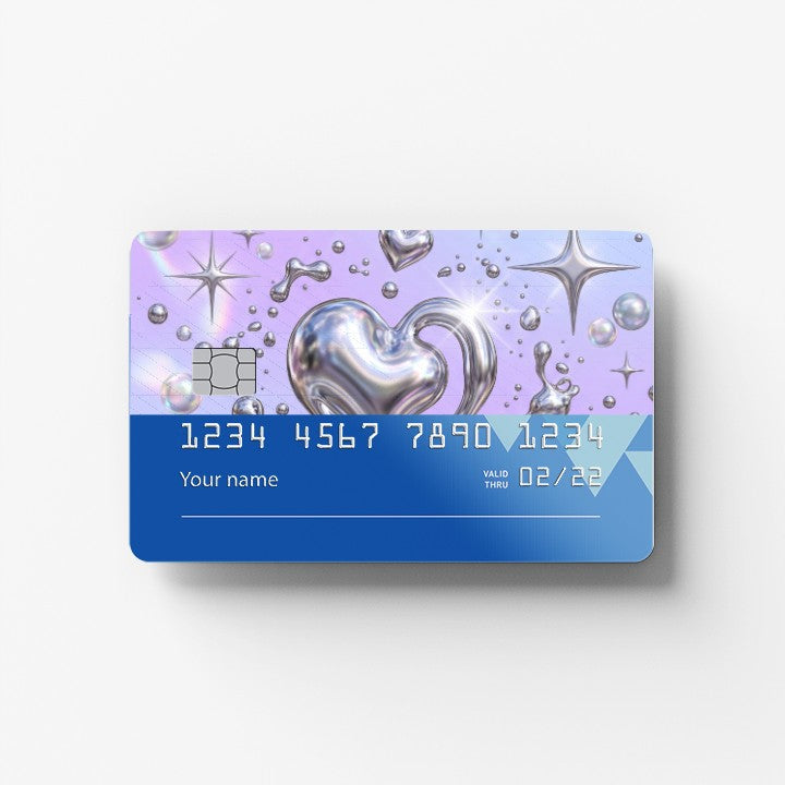 Chrome Bubbles Credit Card Sticker