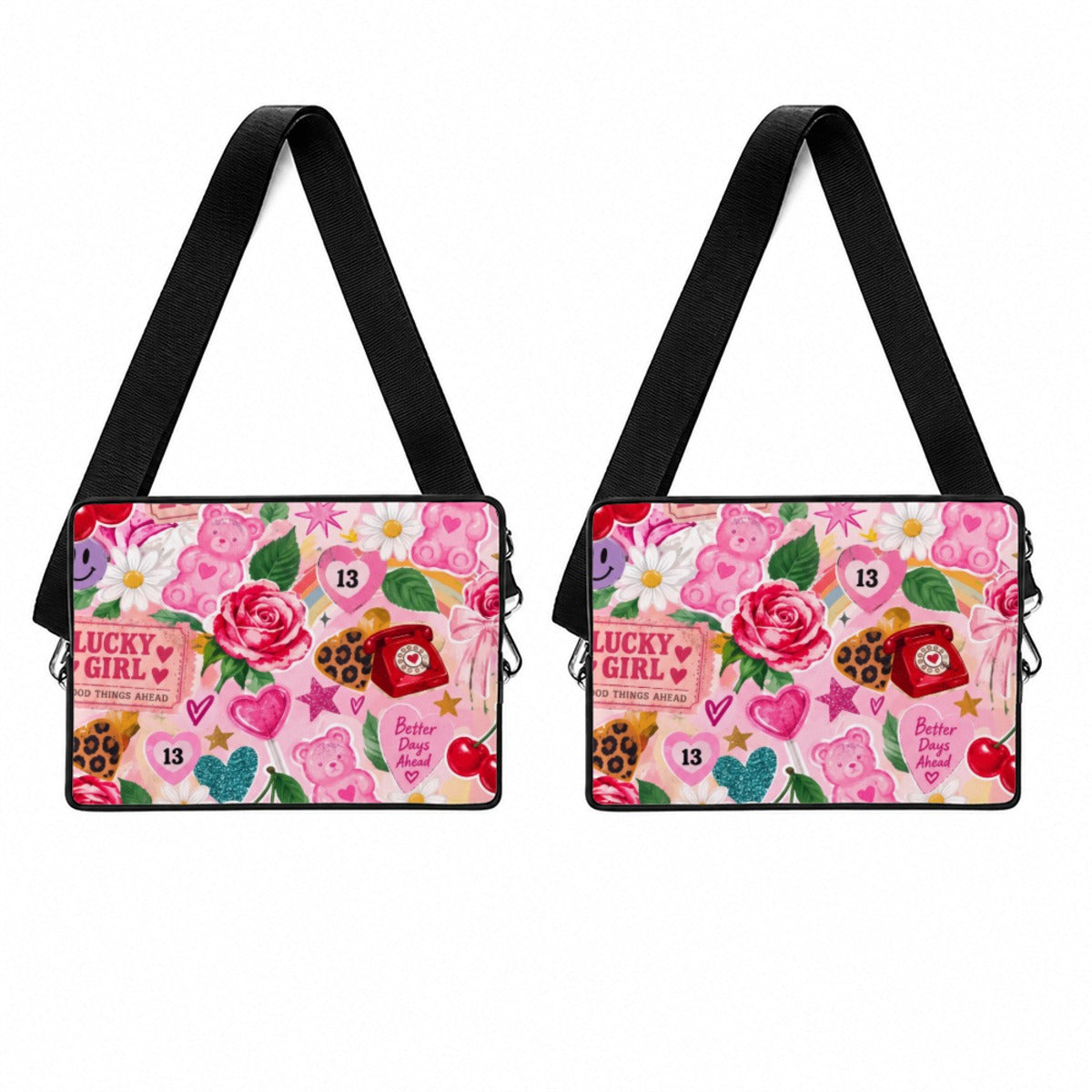 Pink Collage Laptop Sleeve - print preview