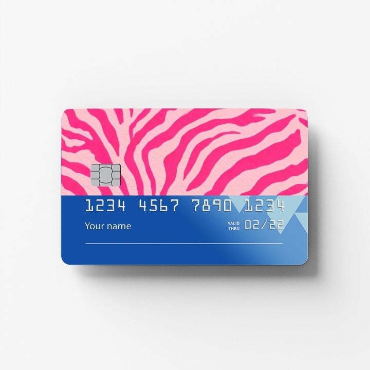 Fuchsia Zebra Credit Card Sticker