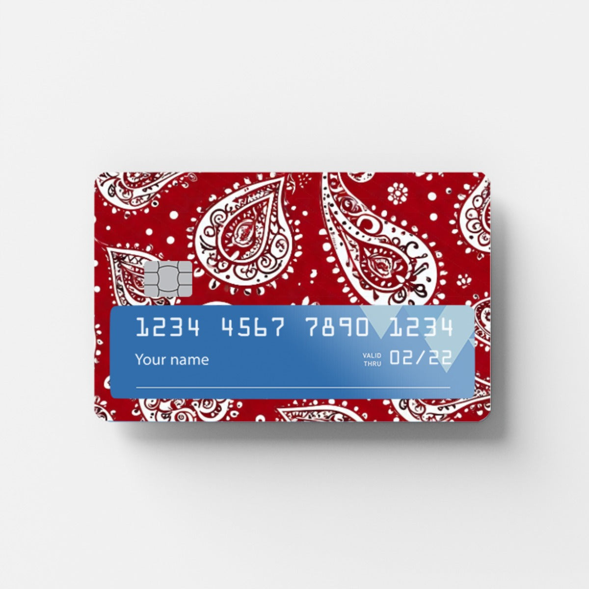 Red Paisley Credit Card Sticker