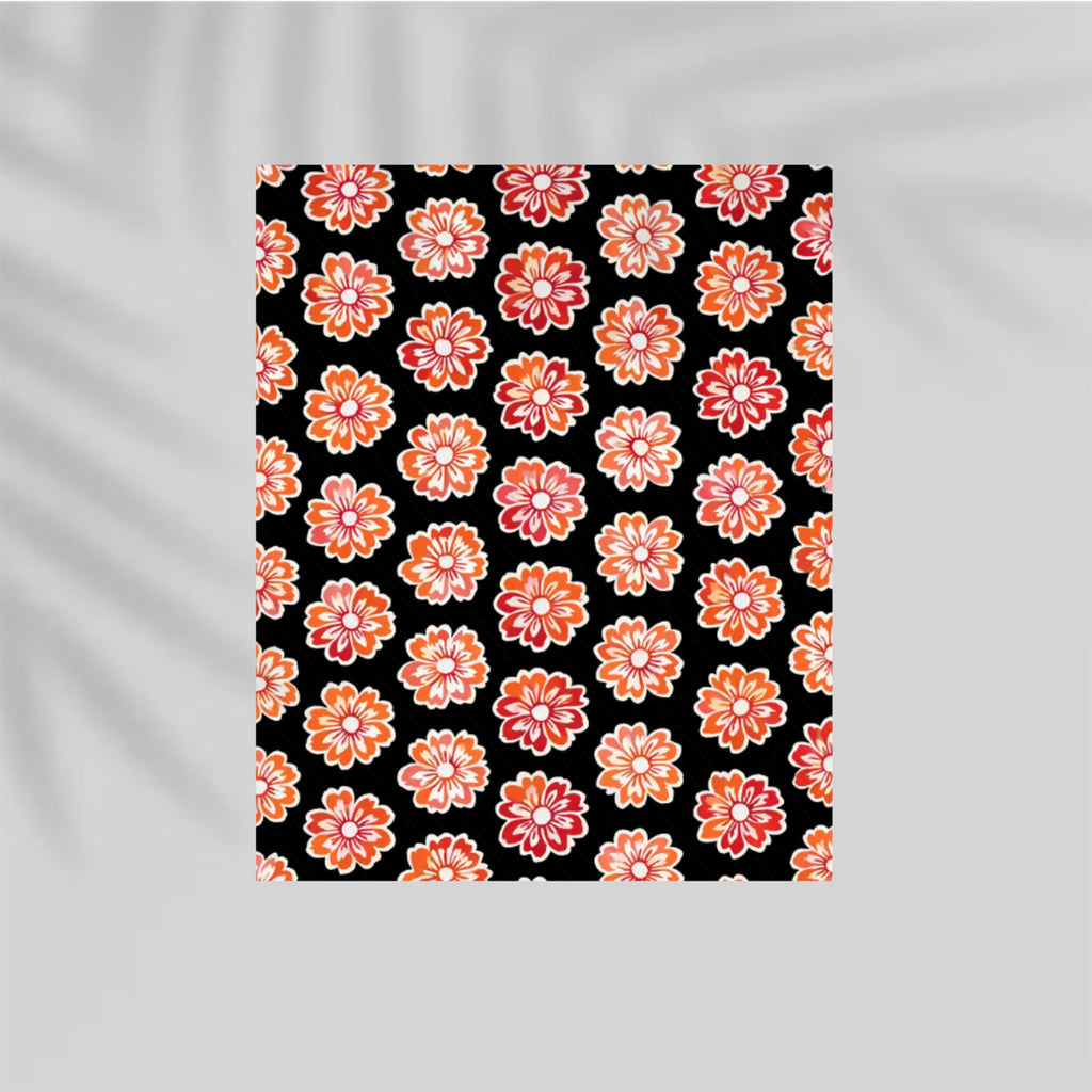 Orange Flowery Paper Poster