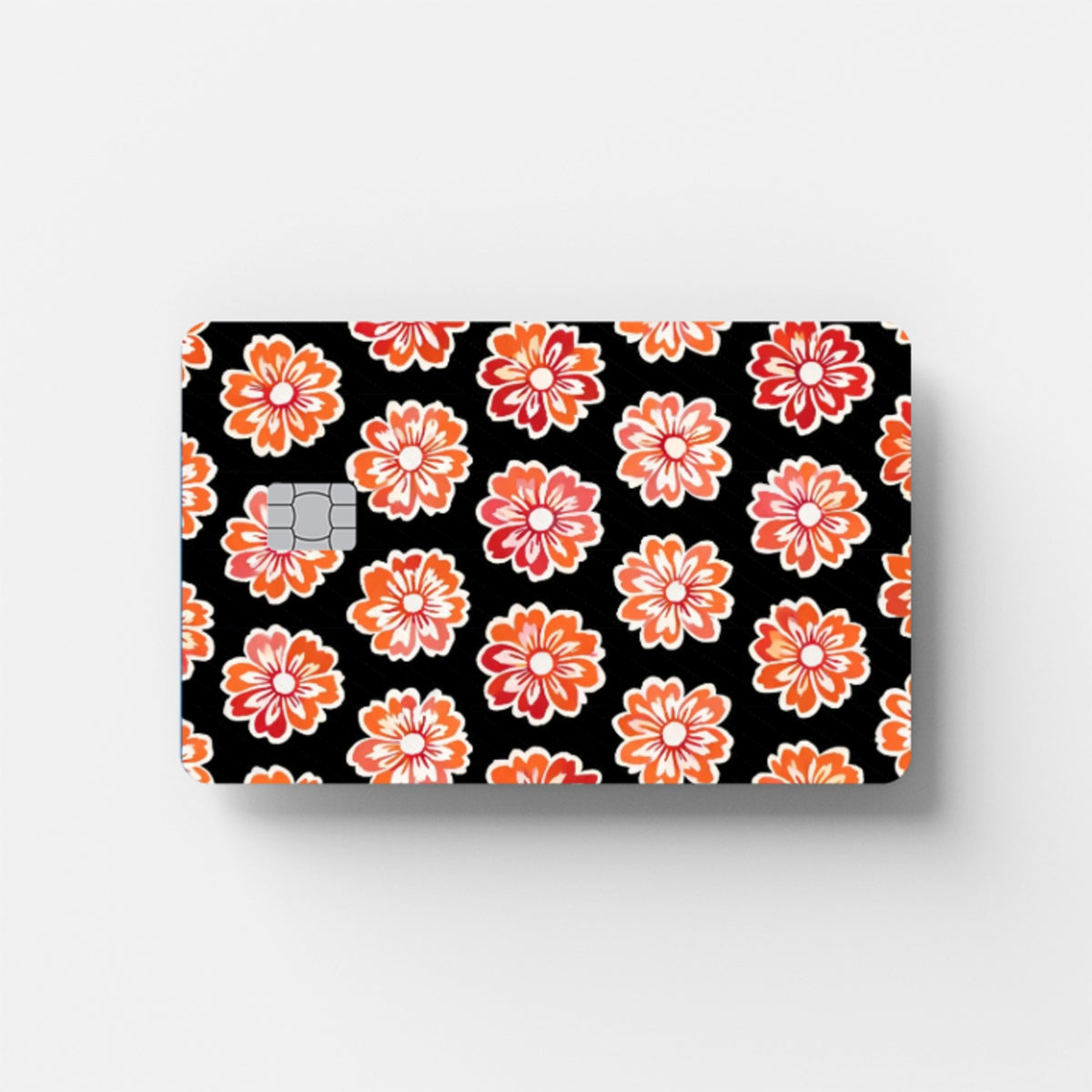Orange Flowery Credit Card Sticker