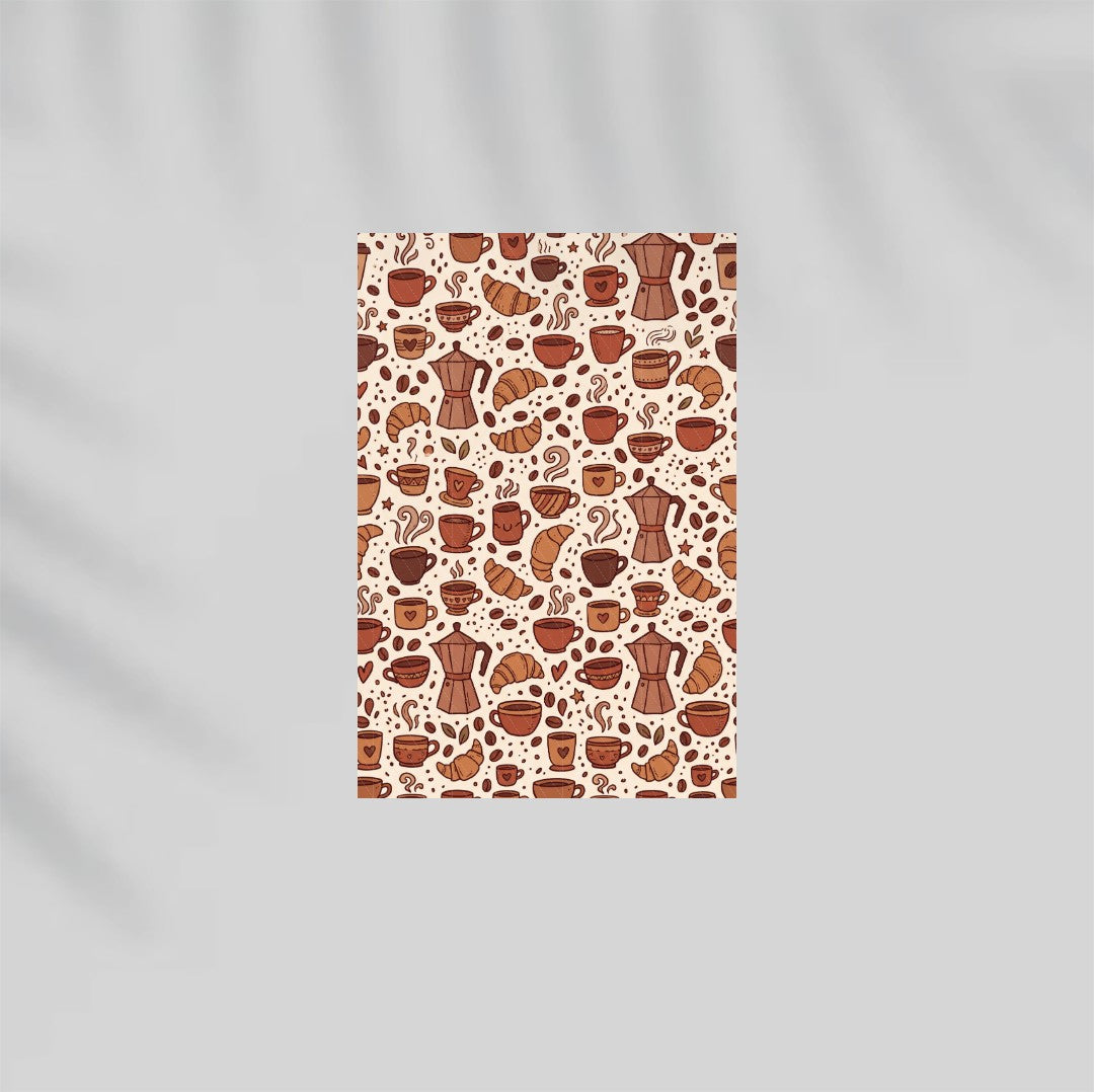 Coffee Doodles Paper Poster