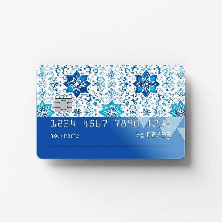 Nile Blue Tiles Credit Card Sticker