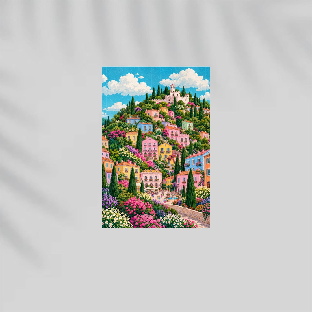 Pastel Hillside Paper Poster