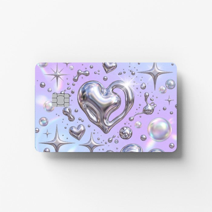 Chrome Bubbles Credit Card Sticker