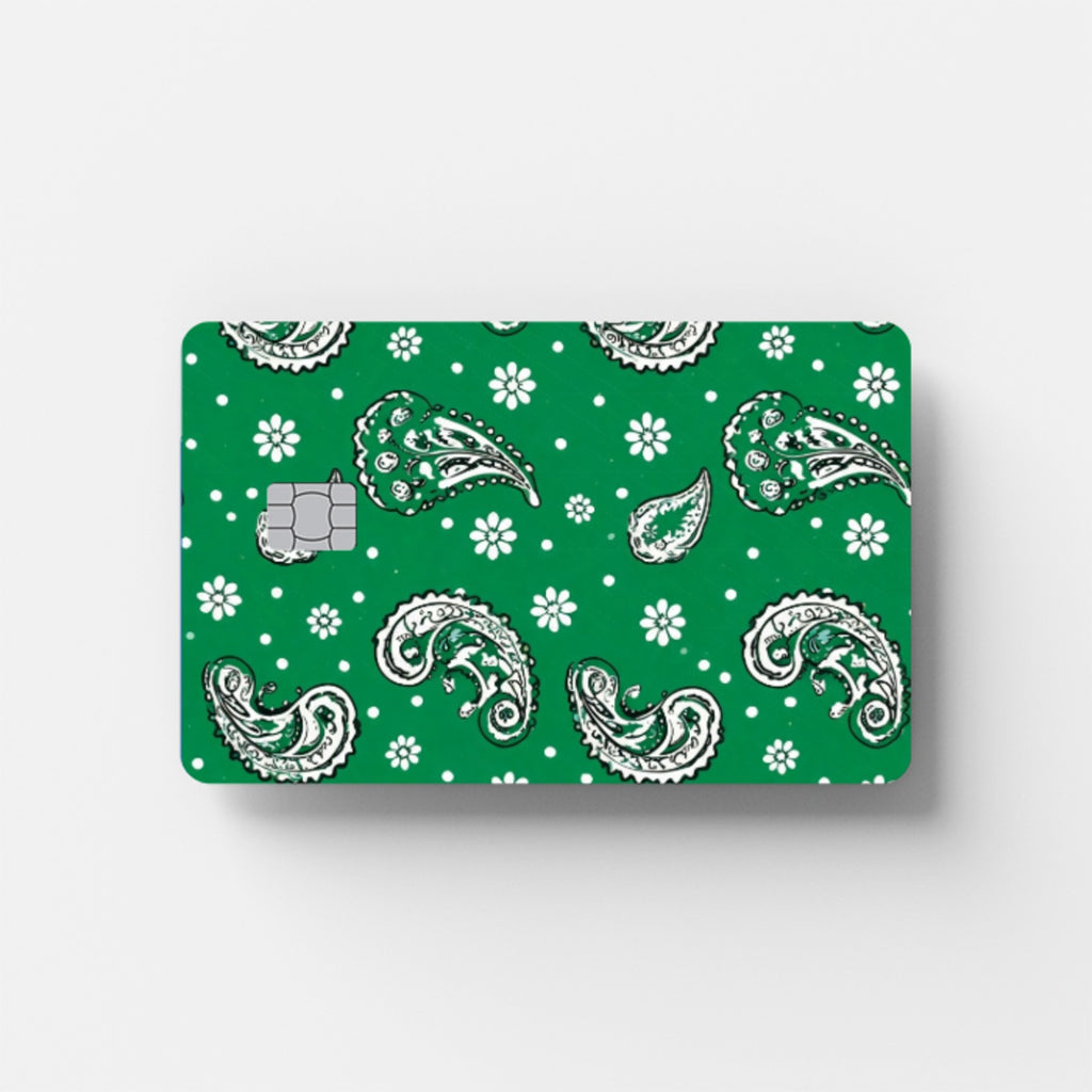 Emerald Paisley Credit Card Sticker