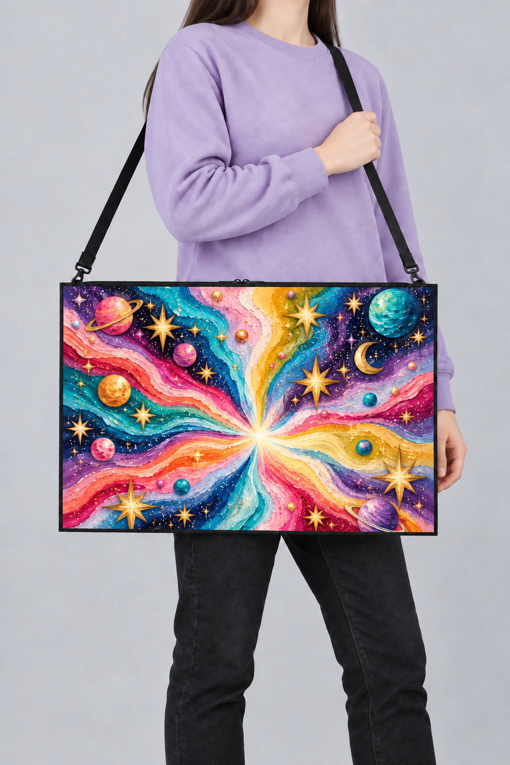 Cosmic Bloom Art Bag