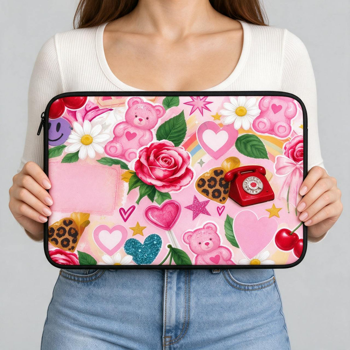 Pink Collage Laptop Sleeve