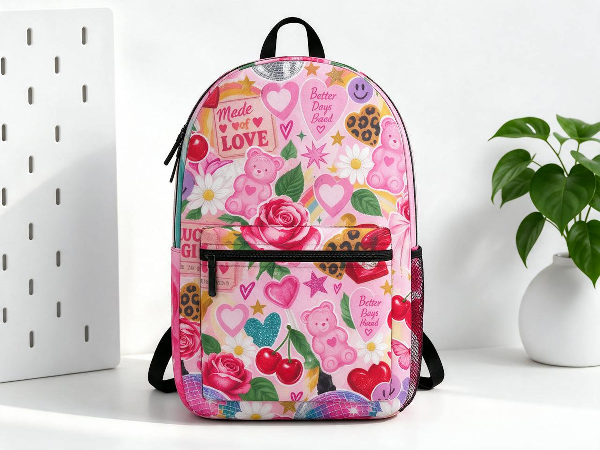 Pink Collage Backpack
