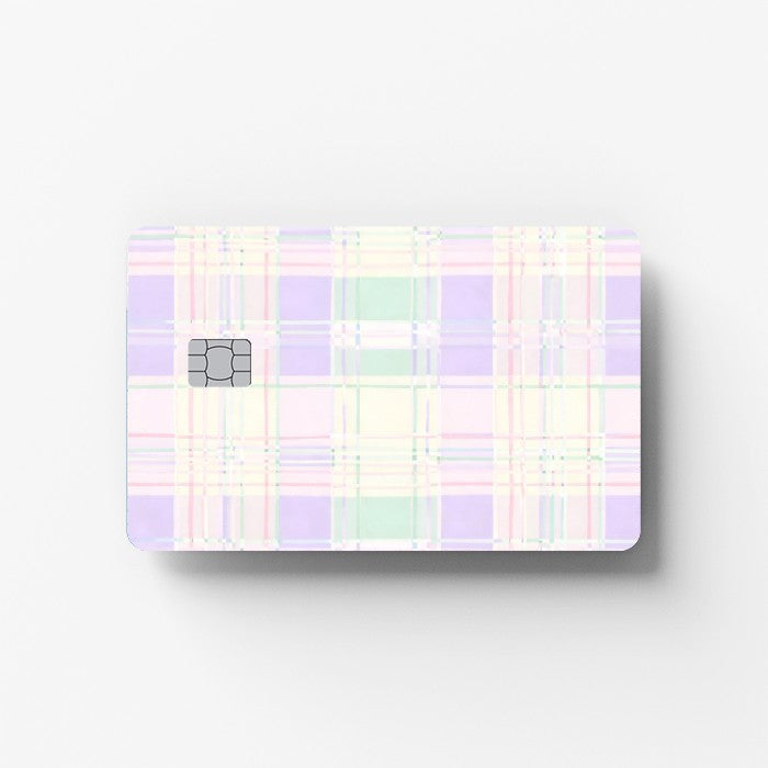 Pastel Plaid Credit Card Sticker