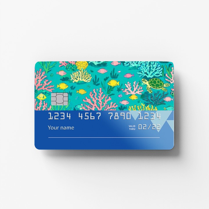 Tropical Reef Credit Card Sticker