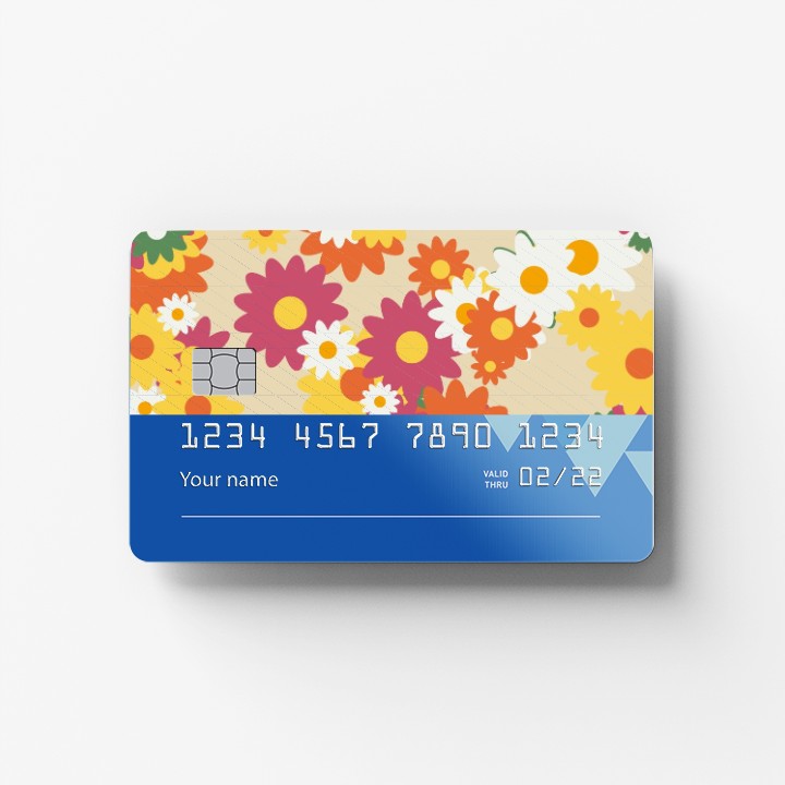 Retro Daisies Credit Card Sticker