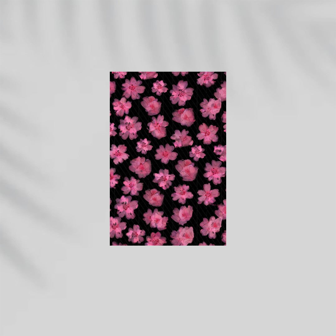 Pink Flowers Paper Poster