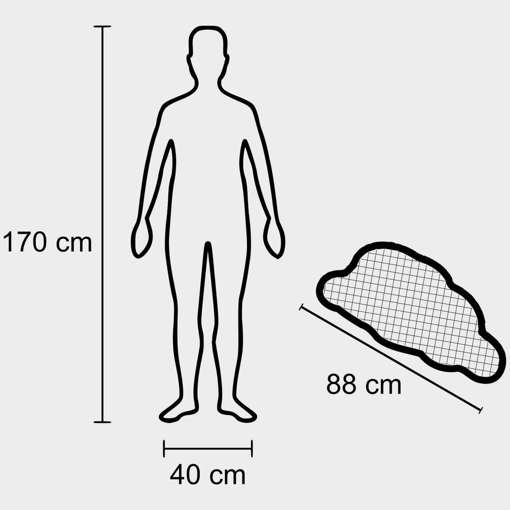 Die-cut rug size guide, up to 88 cm