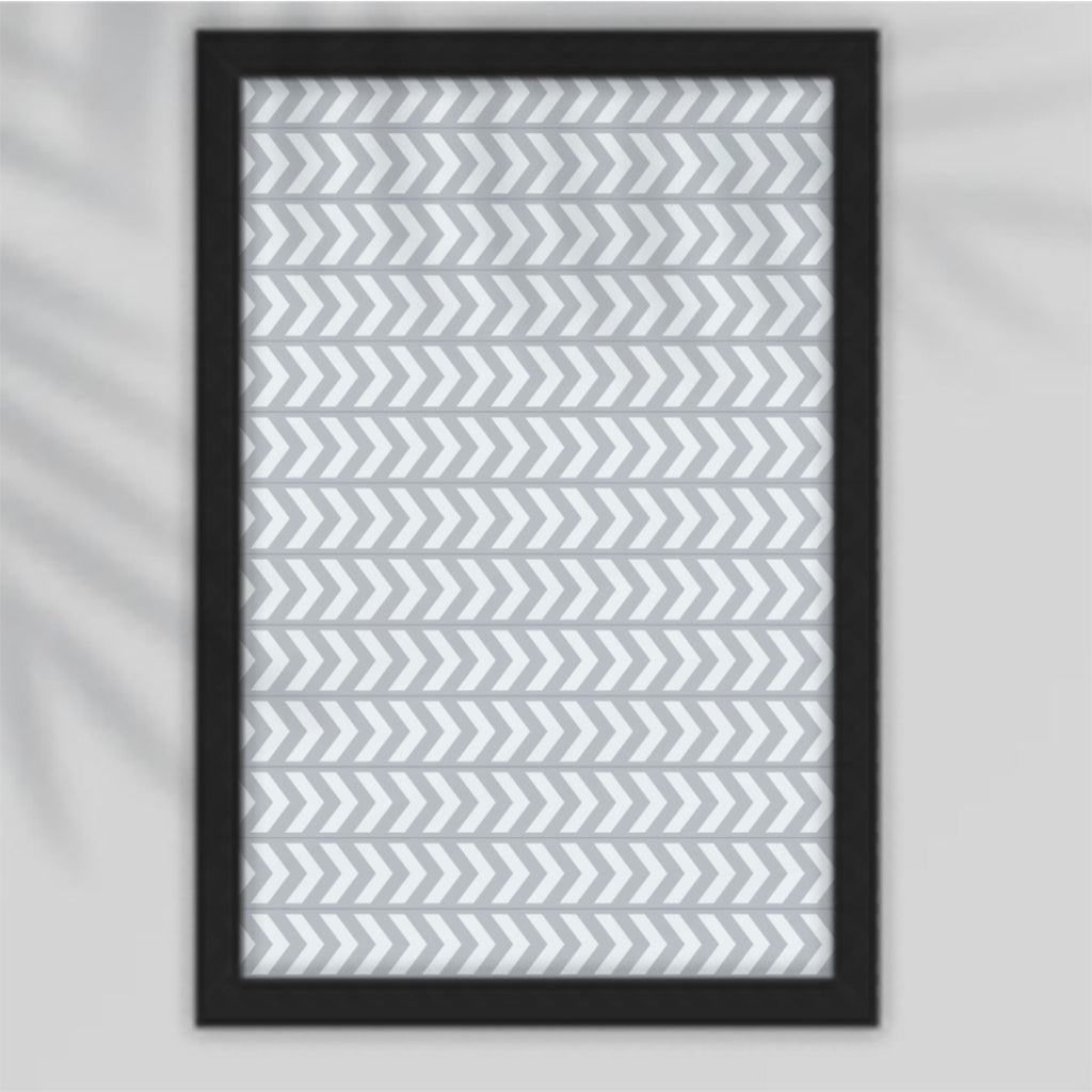 Grey-White Arrows Framed Poster