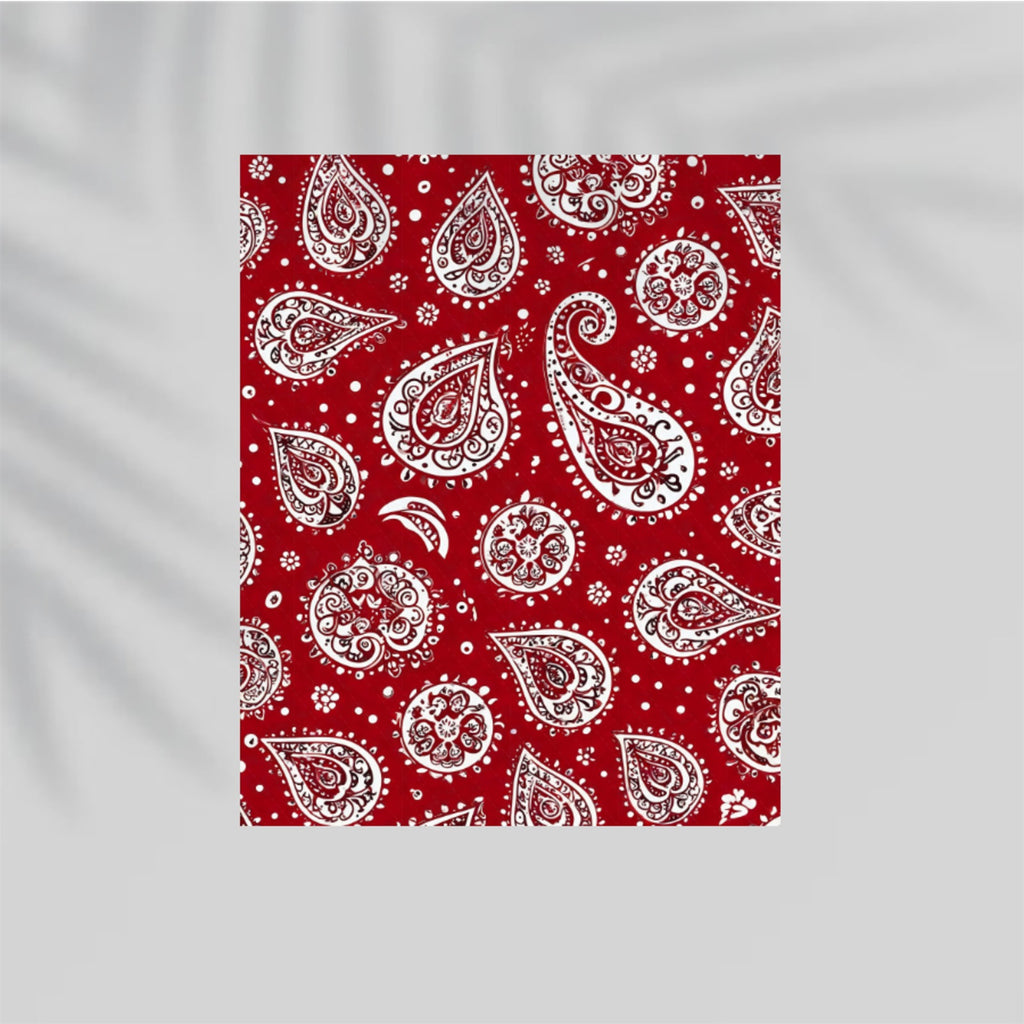 Red Paisley Paper Poster