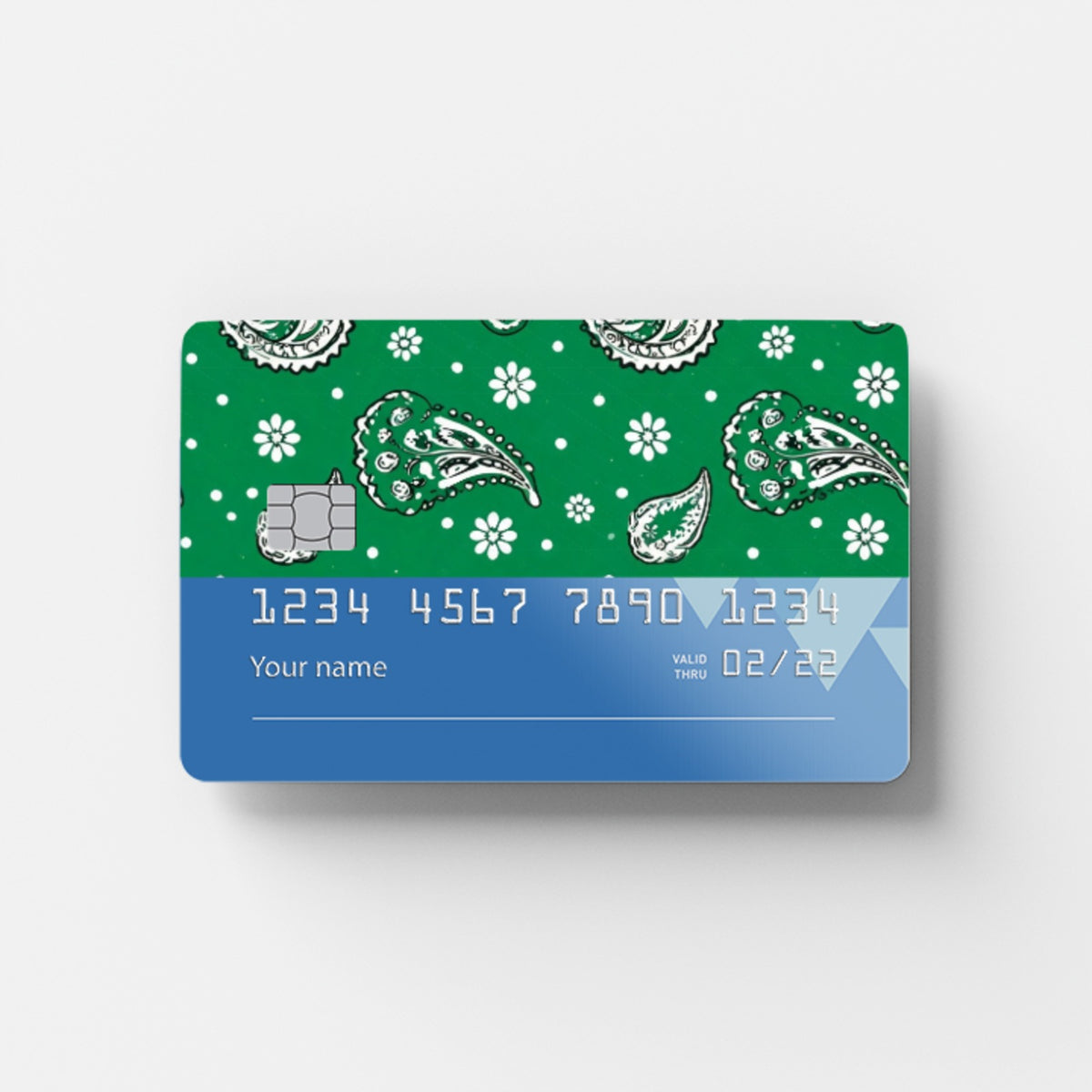 Emerald Paisley Credit Card Sticker