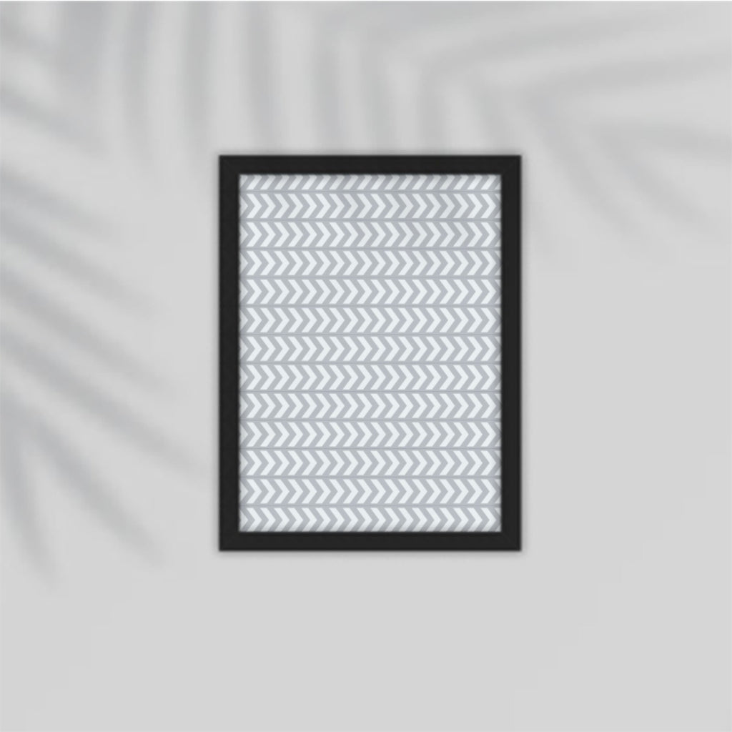 Grey-White Arrows Framed Poster