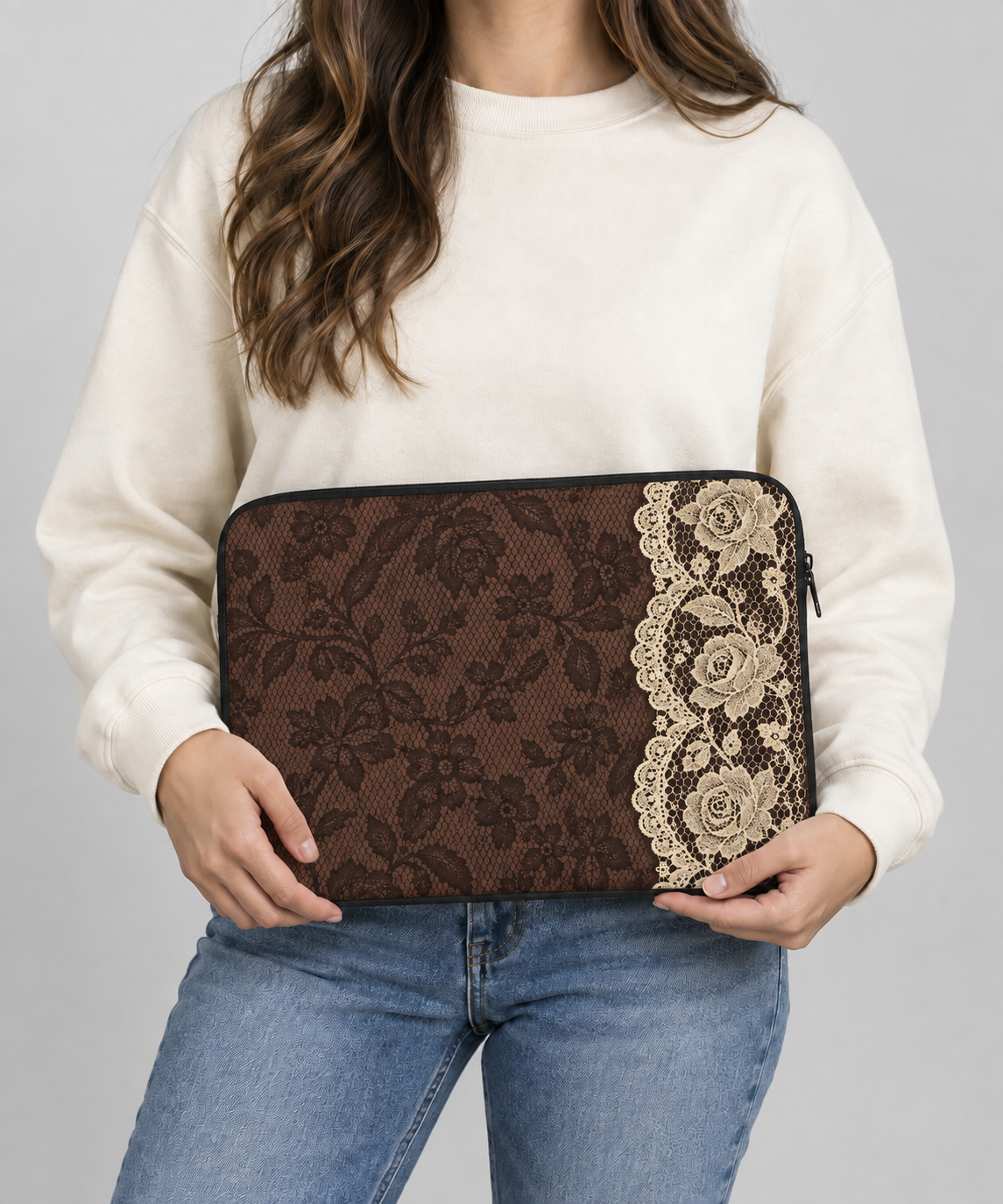 Mocha Lace Laptop Sleeve