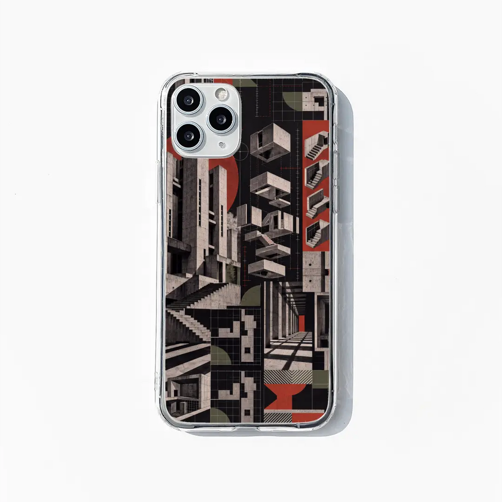 Brutalist Blocks phone case