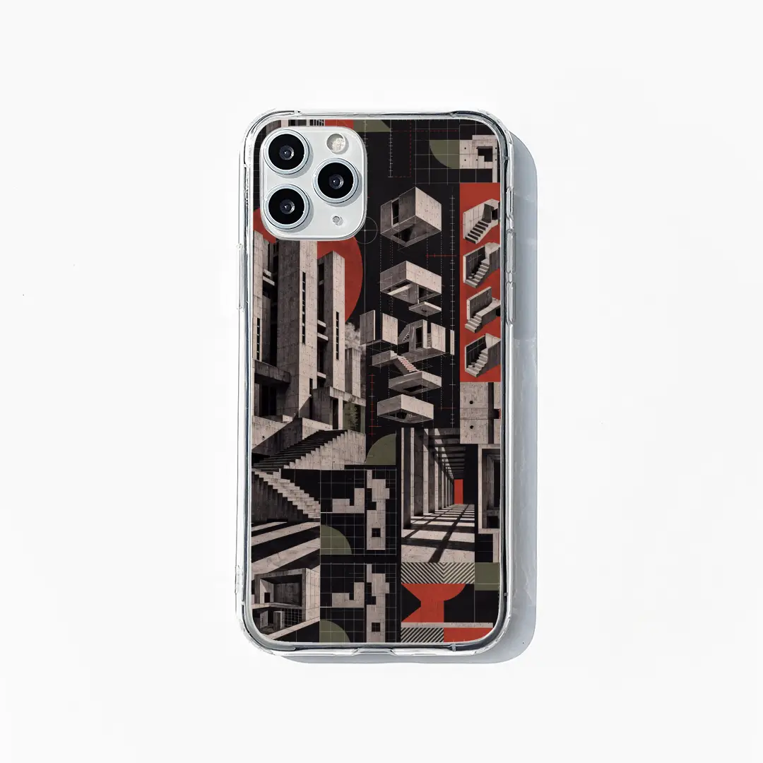 Brutalist Blocks phone case