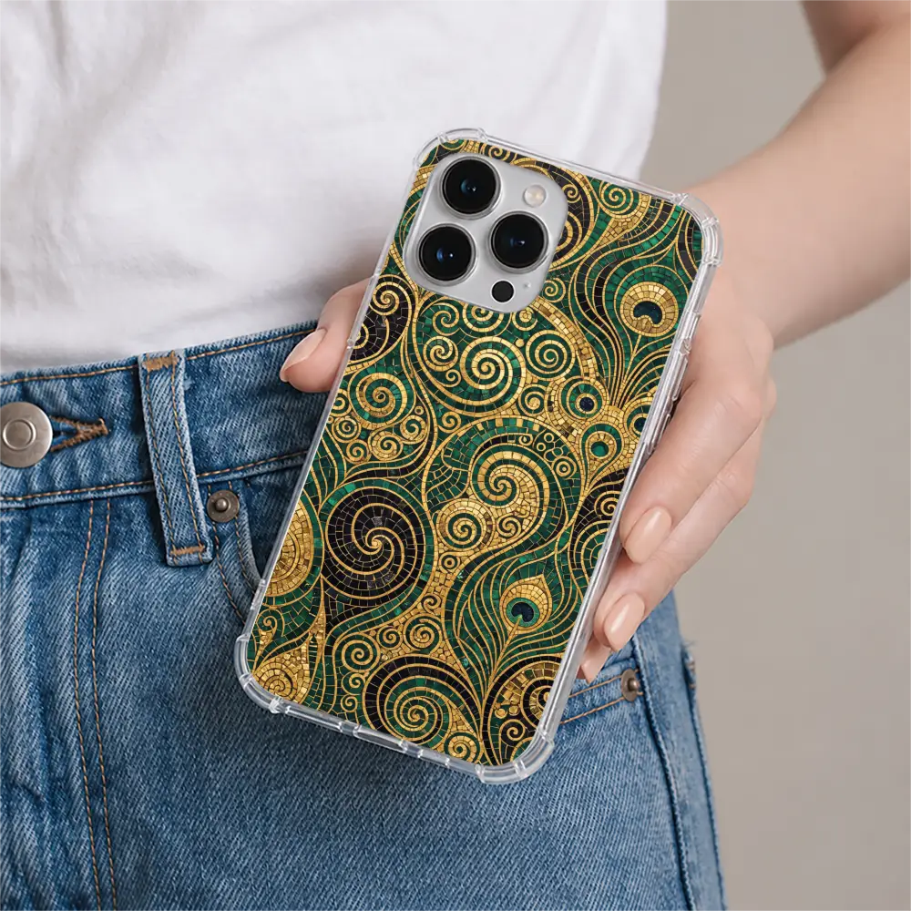 Golden Spirals phone case