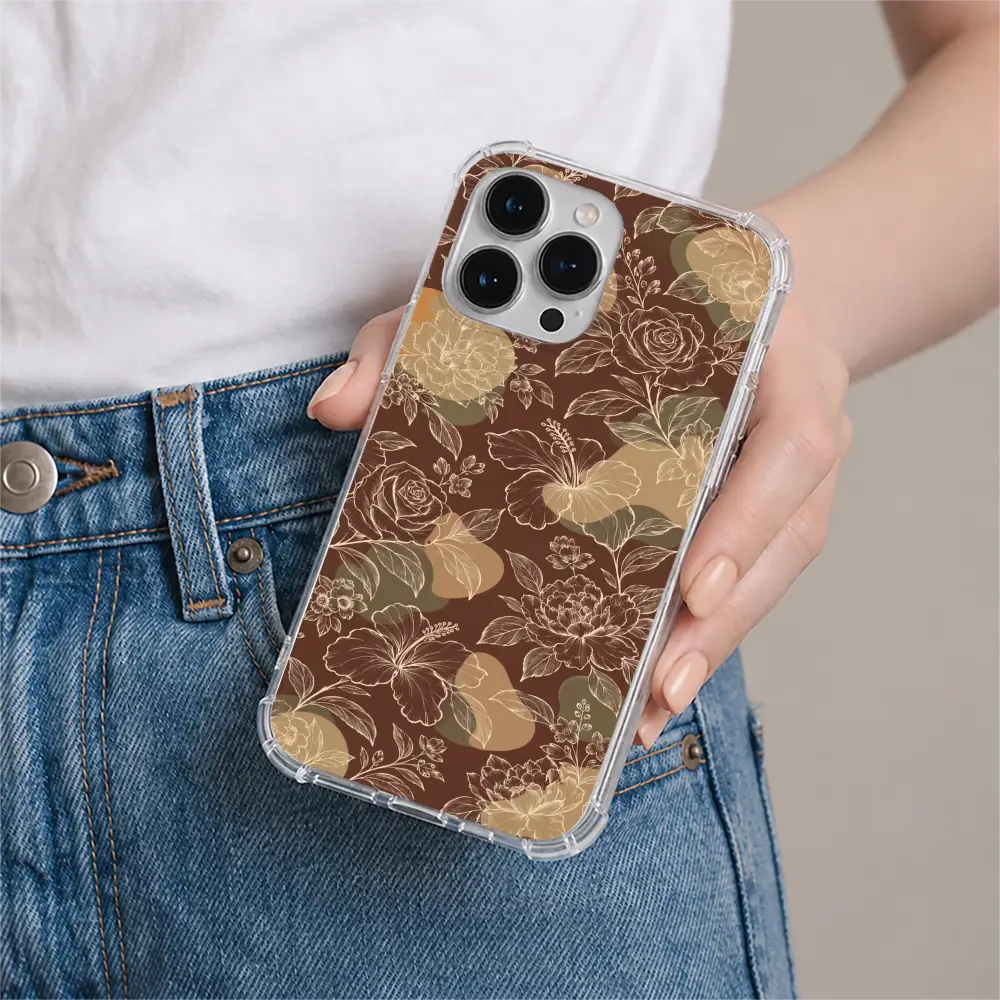 Cocoa Botanica phone case in hand