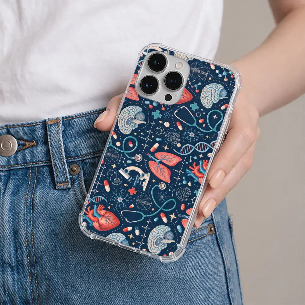 Anatomy Orbit phone case in hand