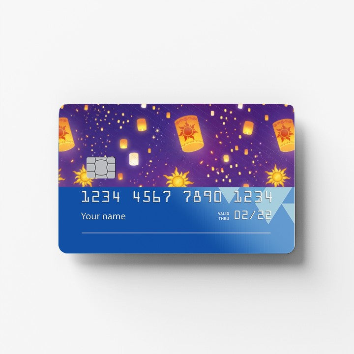 lanterns credit card sticker mockup