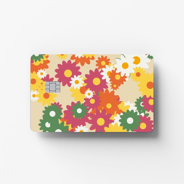 Retro Daisies Credit Card Sticker